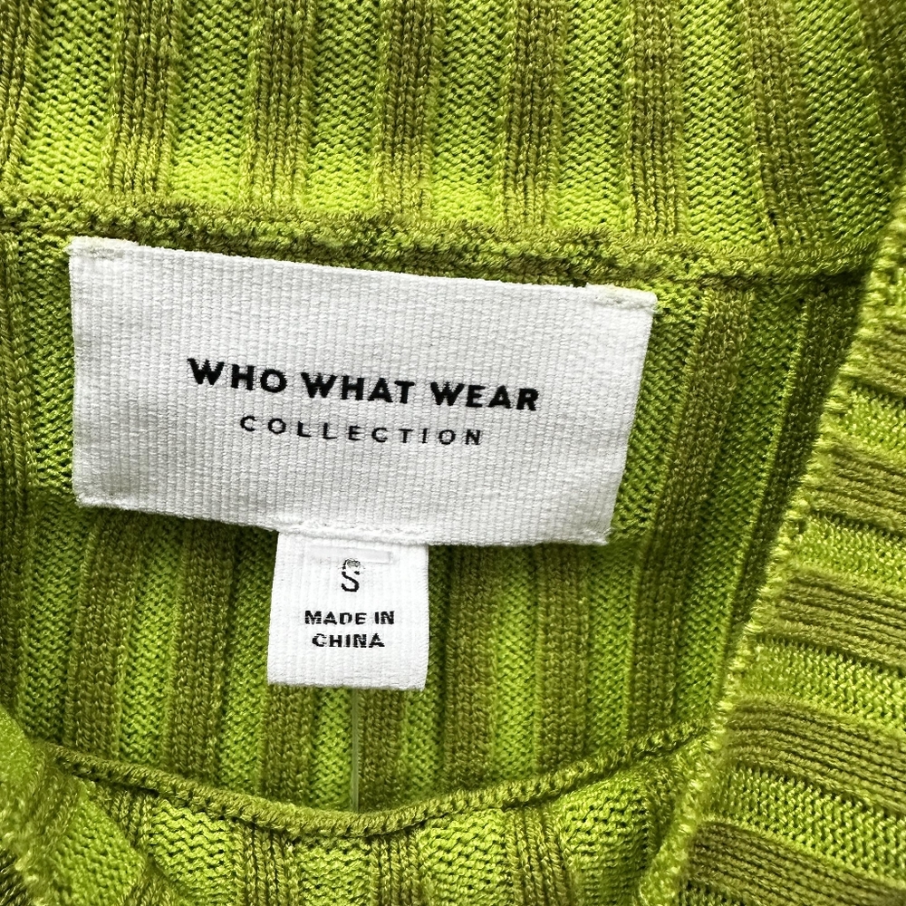 Who What Wear Mock Neck Ribbed Green Sweater